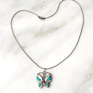 Vintage Art Nouveau Butterfly Necklace