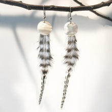 Desert Snow Feather Shell Earrings