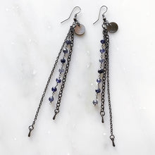Blue Iolite Chain Drop Earrings