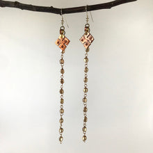 Boucles d'oreilles pendantes en cuivre éthiopien avec pendentif flocon de neige