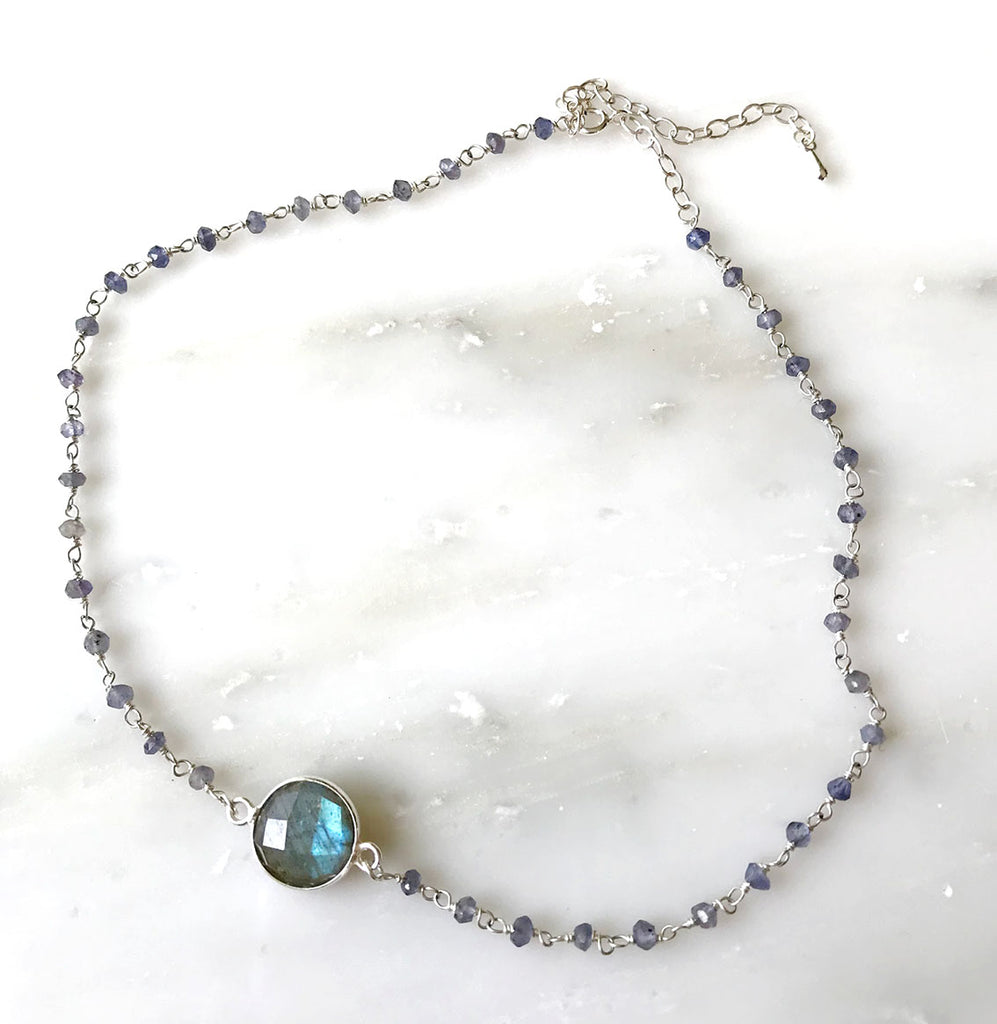 Blue Labradorite Choker Necklace – shopluna-t