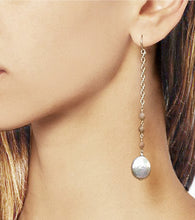Full Moon Drop Earring with Pearl pendant